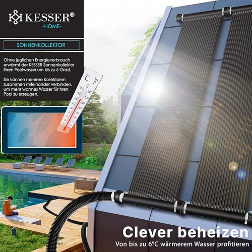 KESSER® Solarkollektor Poolheizung Warmwasser Heizung Solarheizung für Pools Schwimmbad l Beliebig erweiterbar l UV-beständiger Kunststoff (300 x 70 cm)