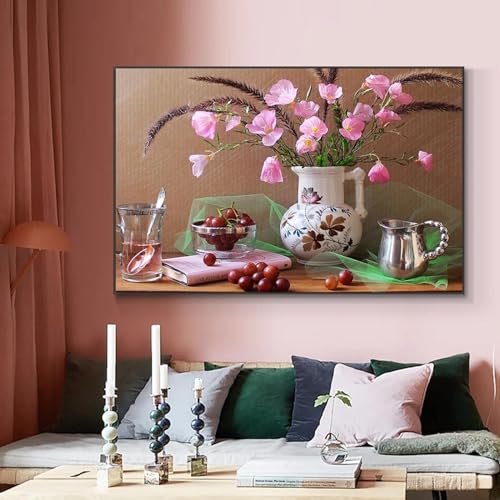 Décoration d'intérieur moderne avec de grandes images d'art mural fleurs 60x80 cm