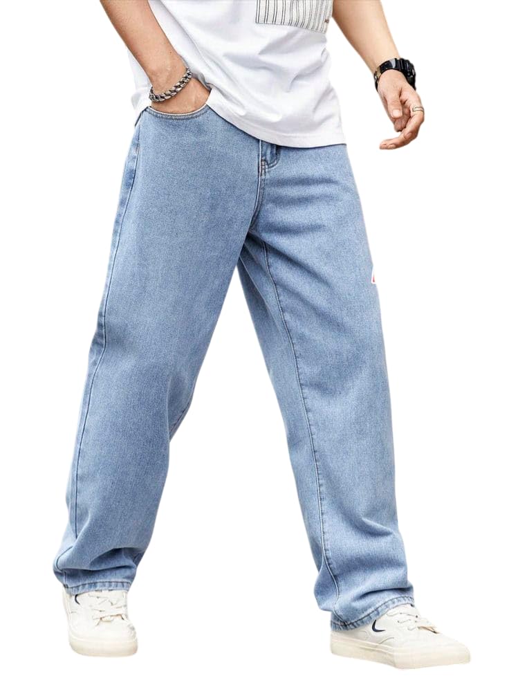 cabrrr Men’s Relaxed Fit Denim Jeans | Stylish Baggy Fit High Waist Jeans for Men | Comfortable Casual Streetwear Denim for Daily Use with Free Data Cable-picture-28
