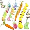24 packs easter egg ornaments easter tree ornament colorful eggs foam rabbit carrot chicks artificial easter decorations for tree spring party home diy crafts  urban country home decor