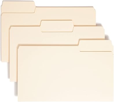Smead SuperTab Heavyweight File Folder, Oversized 1/3-Cut Tab, Legal Size, Manila, 50 Per Box 15401