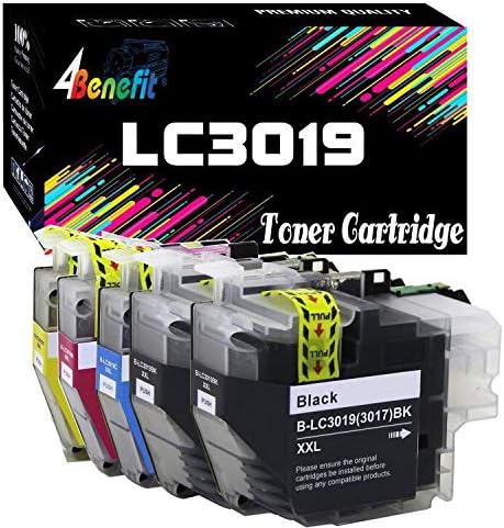 4Benefit 5Pack Compatible LC3019 Super High Yield for Brother Printer All in One/Multi Function MFC-J6530DW MFC-J5330DW MFC-J6930DW MFC-J6730DW (2BK,1Cyan,1Yellow,1Magenta)