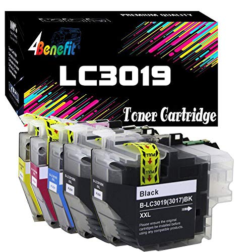 4Benefit 5Pack Compatible LC3019 Super High Yield for Brother Printer All in One/Multi Function MFC-J6530DW MFC-J5330DW MFC-J6930DW MFC-J6730DW (2BK,1Cyan,1Yellow,1Magenta)