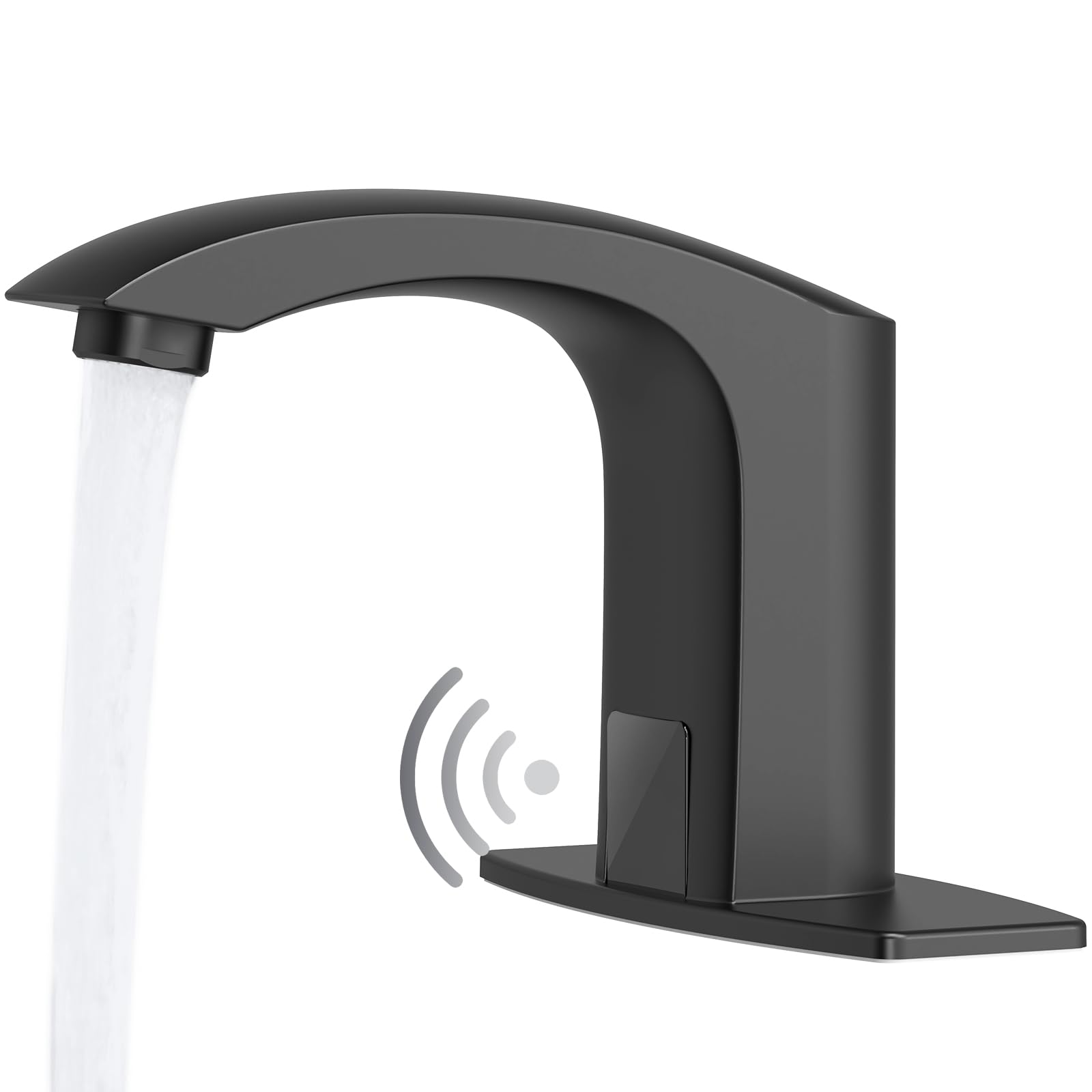 Matte Black Touchless Bathroom Faucets, Sensor Faucet, Brass