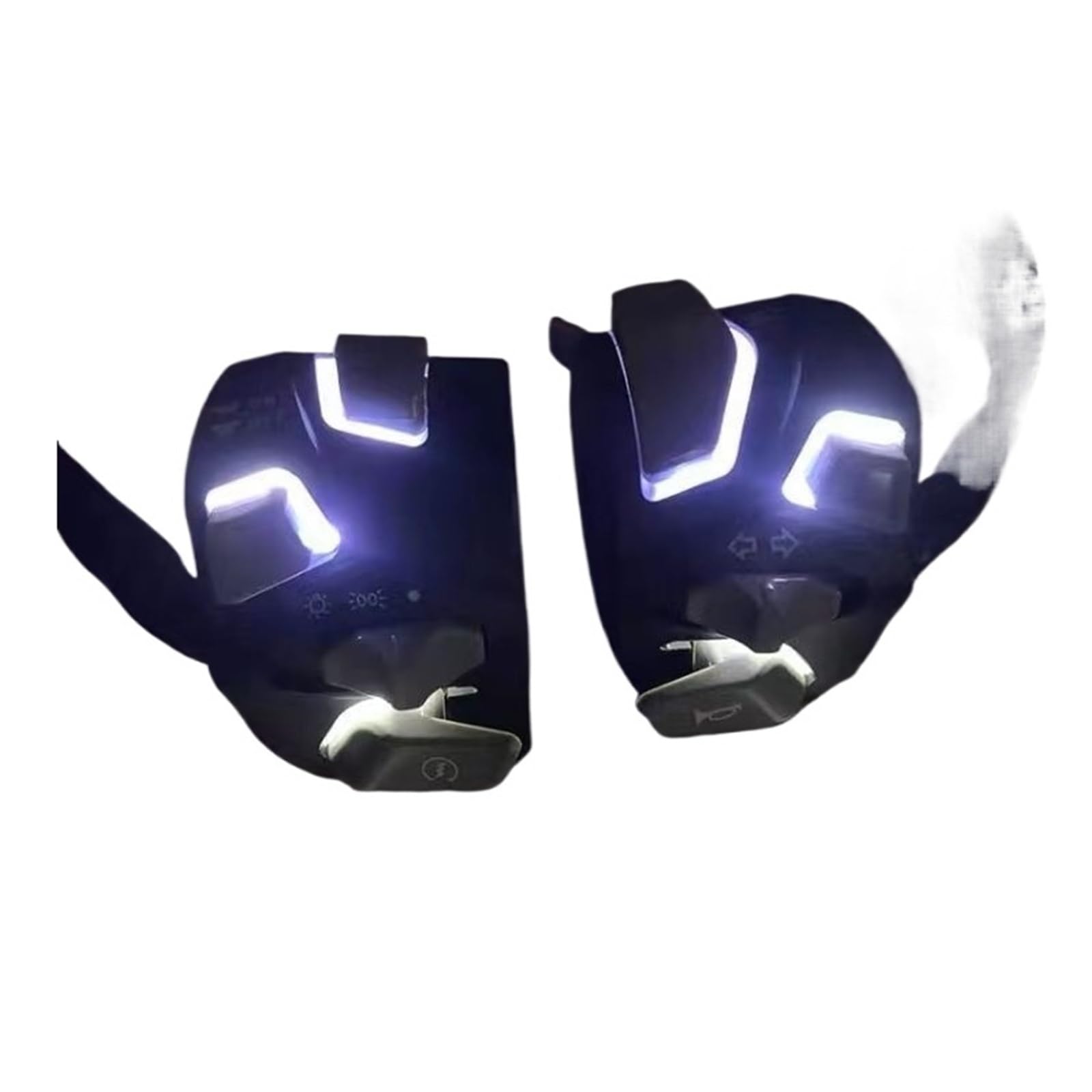 Przycisk przełącznika kierownicy moto 7/8 "22mm Przełącznik Na Kierownicę Motocykla Kierunkowskaz LED Róg Start Stop Reflektor Światło Ostrzegawcze(White)