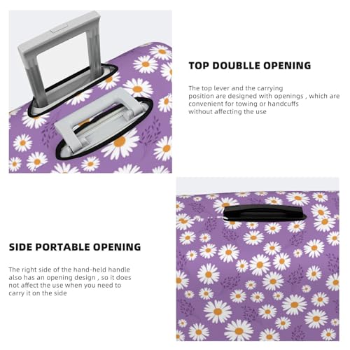Travel Luggage Cover Protector - Daisies Flowers Petal Purple Anti-Scratch Suitcase Covers Fits 18-32 Inch Luggage3