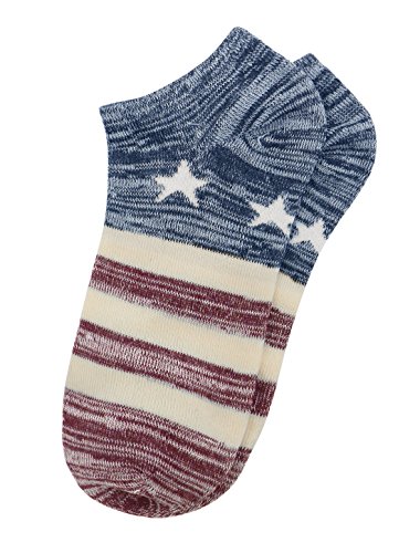 Image of uxcell Women Low Cut Stripes Stars Pattern Ankle Socks 5 Pairs