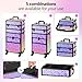 GALHUBIS Makeup Train Case with Drawer, Rolling Makeup Case, Cosmetology Case on Wheels, Gift, Large Makeup Case Organizers, Professional for Salon Barber, Nail, Tattoo, Black Colourful