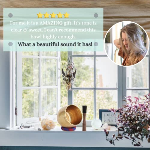 Relaehih Large Tibetan Singing Bowls Set-100% Hand-Hammered In Nepal Sound Bowl For Meditation, Yoga, Chakra, Meditation Accessories, Unique Gifts For Women, Men (5.5 Inch) #TOP5