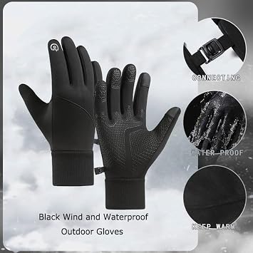 Winter Warm Gloves, Windproof Water-Resistant Thermal Gloves
