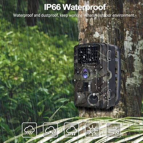 VanBangTec Wildlife Camera, 50MP 4K Trail Camera with Night Vision 0.2s Motion Activated Waterproof, Gardens Camera with 32GB SD Card for Hunting Nature - Image 4
