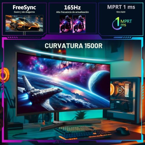 Z-Edge Monitor Gaming Curvo 34 Pulgadas UWQHD 21:9 165Hz 1500R 1ms VA Pip 4