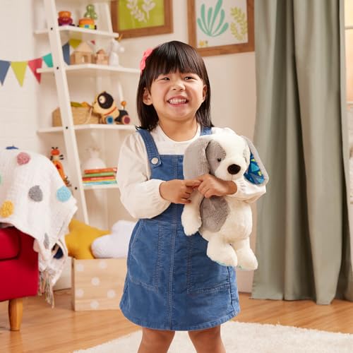 Image of B. toys Dog Stuffed Animal, Happyhues Candy Pup, Washable, White & Grey Dog