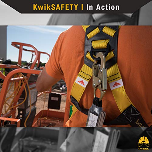 Kwiksafety - Charlotte, Nc - Tornado [Assembly] 1D Full Body Safety Harness, 50 Ft Vertical Lifeline, Tool Lanyard, Roof Anchor Ansi Osha Ppe Fall Protection Arrest Restraint Construction Roofing #TOP7