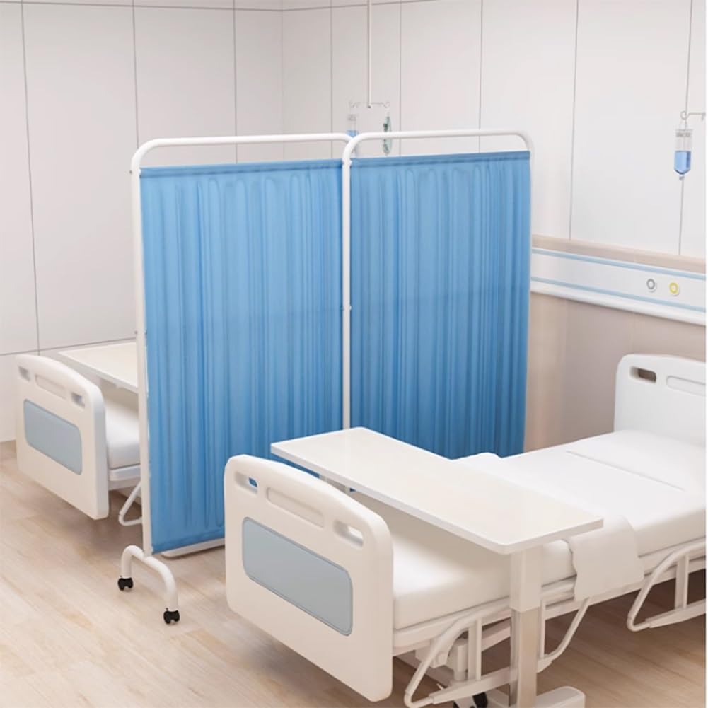 Schermo per La Privacy Medico Mobile, Divisorio per Ambienti Pieghevole Portatile, Girevole A 360° per Ufficio di Clinica E Salone di Bellezza, Light-Blue, 90x180 cm