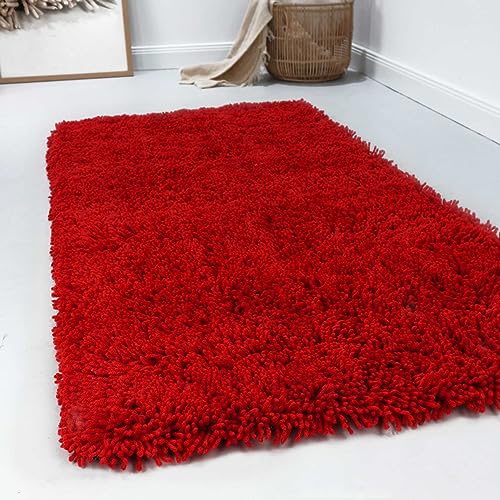 Wecon Home Esprit Hochflor Teppich modern, einfarbig, flauschig aus 100% Schurwolle für Wohnzimmer...