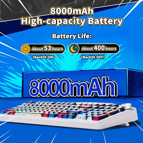 Image of x Aula F99 Pro Mechanical Keyboard, Wireless Gaming Keyboards RGB Backlit Hot Swappable Custom Creamy Bluetooth Computer Keyboard, Tri-Mode BT5.0 /2.4GHz /USB-C, Pre-lubed Switches PBT Keycaps