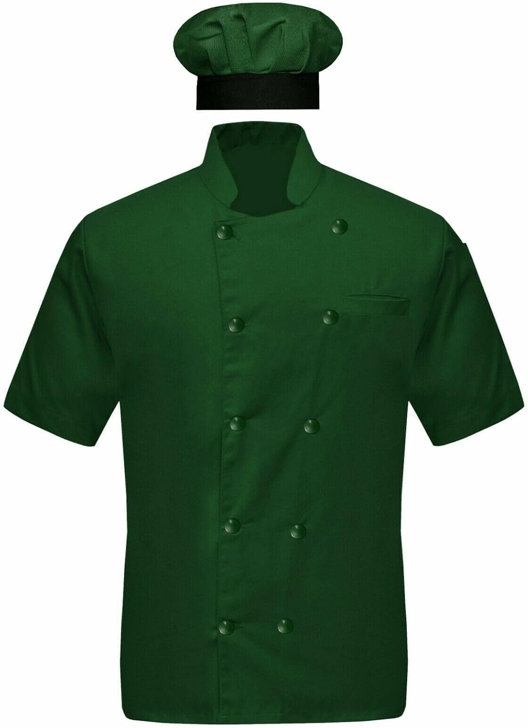 ZefEx Collectibles Chef Coat with Cap Half Sleeves Shirt Hotel and Restaurant Kitchen Uniform for Men's