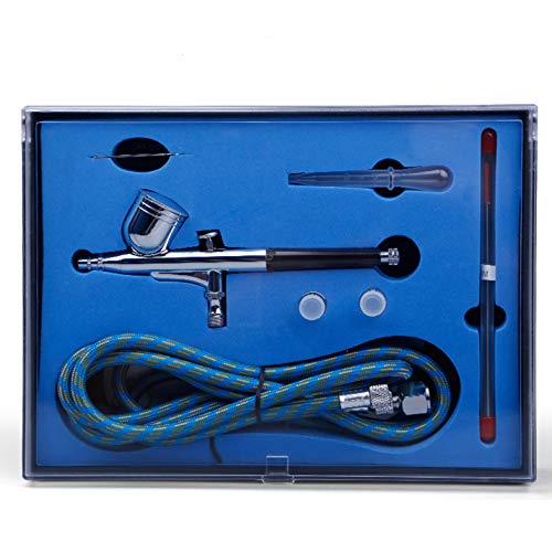 BUYTER 130K 0.2,0.3&0.5mm Precision Dual-Action Gravity Feed Airbrush Kit with 6ft Airbrush Hose
