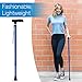 RMS Walking Cane - Adjustable Walking Stick - Lightweight Aluminum Offset Cane with Ergonomic Handle and Wrist Strap - Ideal Daily Living Aid for Limited Mobility (Blue)