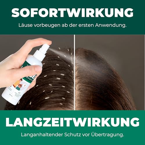 Silberkraft Läuseabwehrspray 100 ml, geruchsneutrales Läuse-Mittel für Kinder geeignet, Kopfläuse-Abwehr-Spray präventiv, Kopfläuse nachhaltig vorbeugen (100 ml)