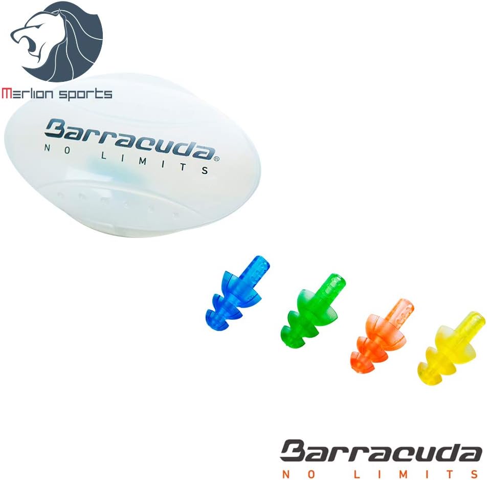 Barracuda Accessories ?Sporty Ear Plugs with Storage Case, Chlorine-Proof Waterproof, Soft Comfortable Lightweight Reusable, Unisex for Adults Men Women Children IE-E0150 : Sports & Outdoors