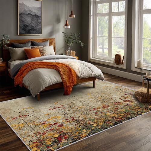 Tapis fleur salon 160x230 cm antidérapant pour éviter les chutes - 3
