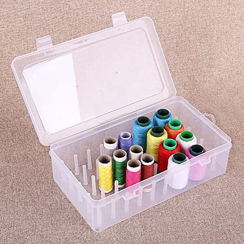 Linha de costura 2x 42 compartimentos para carretéis de linha, caixa de armazenamento vazia, compact