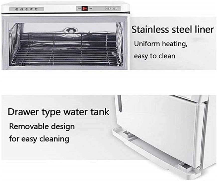 Armadietto di disinfezione 2 in 1 Scaldasalviette Caldo Sterilizzatore per Asciugamani con Luce UV 25L / 50L con Rack in Acciaio Inossidabile per Salone di Bellezza, Spa, Hotel e casa, Nero