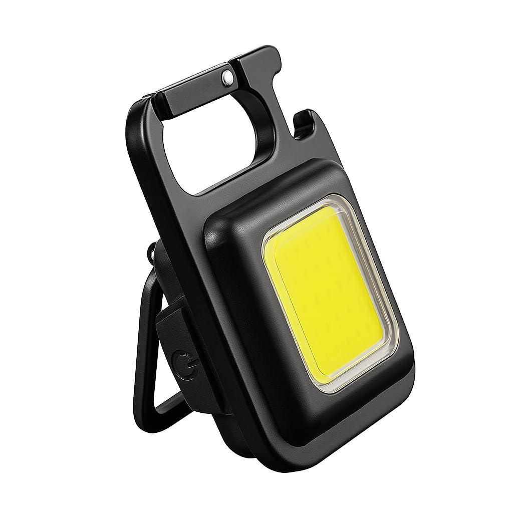 BENAASH Rechargeable COB Keychain Flashlight | Mini LED Torch with Magnet Base, Folding Stand, Bottle Opener | Emergency Pocket Light for Camping, Hiking, Outdoor Use - 800 Lumens-image-22