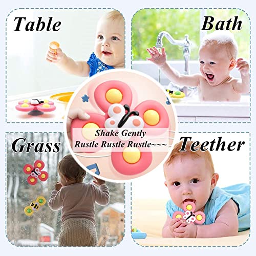 Ylttzh 3 Pack Baby Toys Suction Spinning Top Toys For Babies,Toddler Window Fidget Suction Cup Spinner Toys For Toddlers 1-3,Bath Teething Airplane Travel Musical Toys For Kids 1 2 3 Birthday Gifts #TOP4
