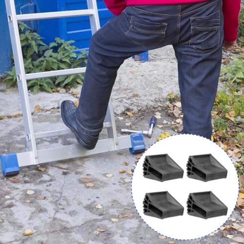 Almohadillas pies de escalera antideslizantes con amortiguación de PVC negro para suelos 4 uds 5