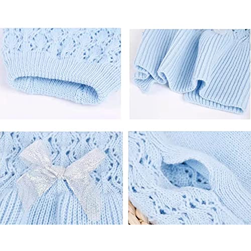 Delifur Dog Knit Dress Cute Warm Sweater Pet Winter Clothes The Princess Skirt For Small Dogs And Cats Yellow Blue (Small, Orange) #TOP3