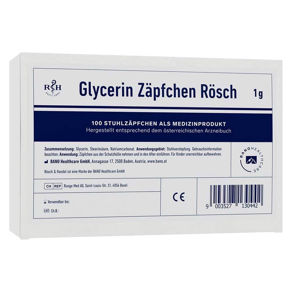 GLYCERIN ZÄPFCHEN Rösch 1 g gegen Verstopfung 100 St