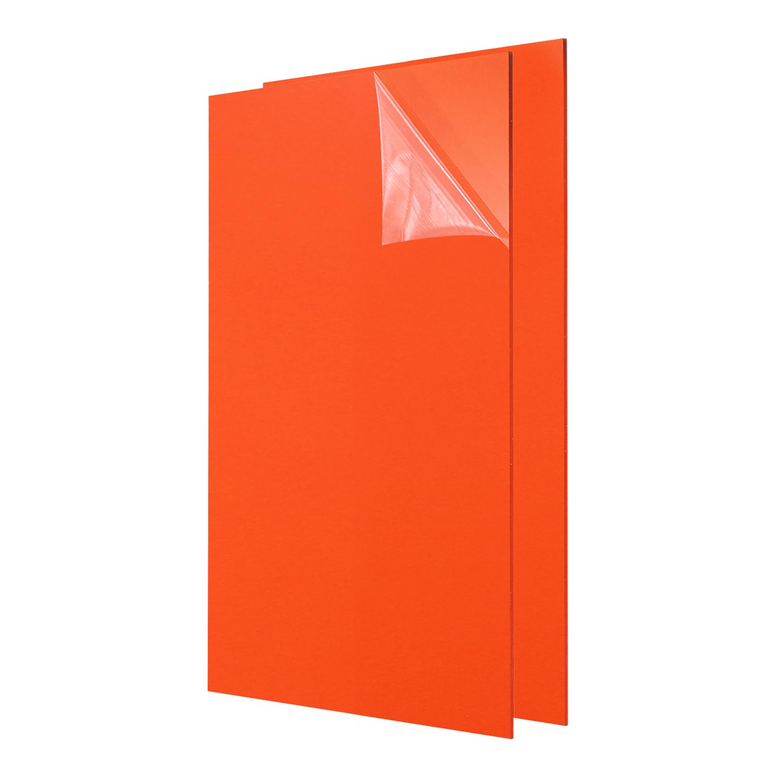 sourcing map Lot de 2 feuilles acryliques de 30,5 x 20,3 cm - Panneau en plastique de 3 mm pour cadres photo, supports de panneaux, projets d'artisanat, orange