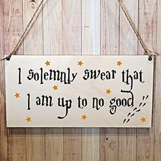 Second Ave Wizard I Am Up to No Good Wooden Hanging Gift Rectangle Home Sign Plaque