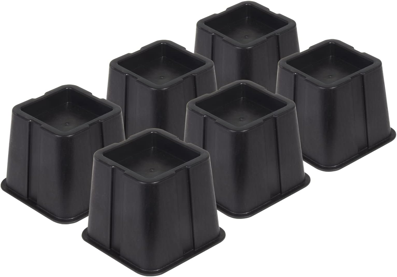 Hiflora3 Inch Bed Risers, 6-Pack | Square Furniture Risers for Extra Storage - Ideal for Bed, Table, Chair, Sofa - Perfect for Dorms & Elderly
