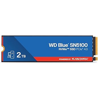 WD Blue SN5100 2TB NVMe SSD - M.2 2280 PCIe Gen 4.0 Internal Solid State Drive - Read Speed Up to 7,100MB/s Upgrade Storage f
