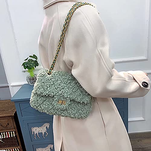 Women Plush Shoulder Bag Fashion Fluffy Crossbody Purse Soft Warm Shopping Dating Bag with Adjustable Chain Strap Indie Cute4
