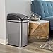 NINESTARS DZT-30-1 Automatic Touchless Motion Sensor Rectangular Trash Can, 7.9 Gal. 30 L., Stainless Steel
