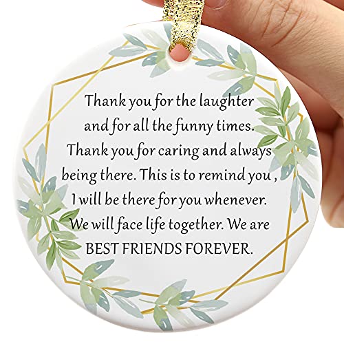 Two-Side Printed Best Friends Christmas Ornament, Friendship Gift Keepsake, Best Friends Forever Xmas Present for BFF Bestie Soul Sisters