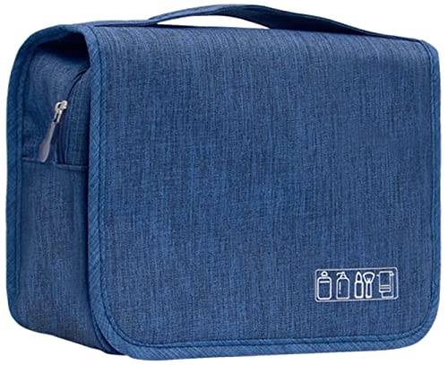 ALLMIRA トラベルポーチ 吊り下げ ポーチ 旅行用 洗面用具 トイレタリーバッグ 大容量 防水 フック付き 旅行 バッグ トラベル おしゃれ (藍色)