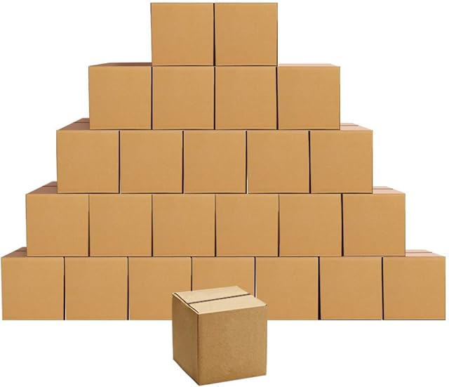 25 Cardboard Boxes 6x6x6 Inch Corrugated Shipping Boxes, 152x152x152mm Small Mailing Cartons