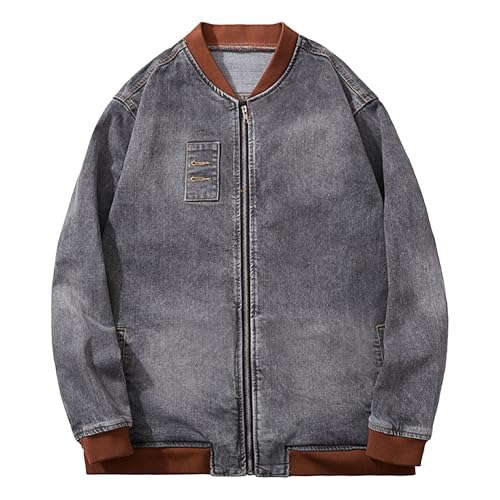 Manteau cargo extensible contrasté en denim haut de gamme au design soigné