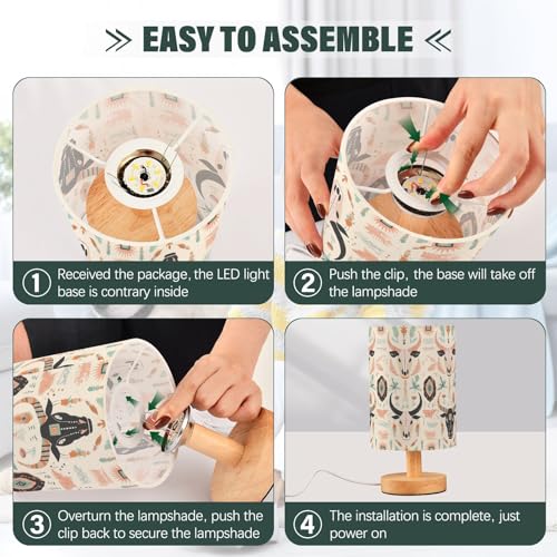 Lámpara de Mesa de Noche Infantil con Patrón Boho miniatura 4