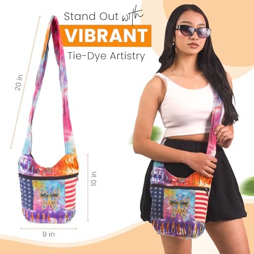 Boho Hippie Tie & Dye Vintage Handbag for Women – Colorful Shoulder Bag with Unique Patterns and Designs3