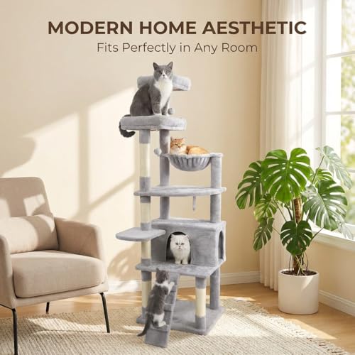 Árbol para gatos alto multi-niveles 71 pulgadas miniatura 4