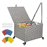 GREENSTELL File Cabinet with 20 Hanging Filing Folders, Mobile File Cabinet for Home Office, Decorat