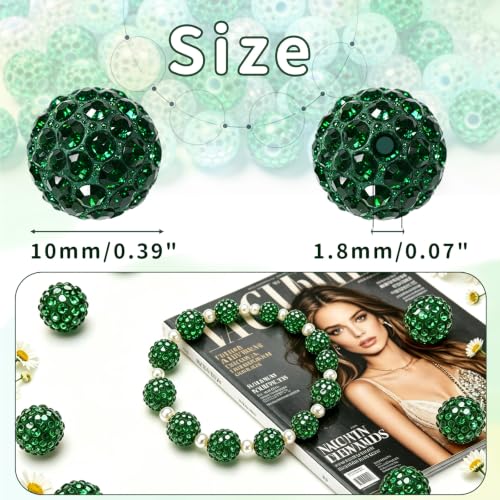 Cuentas de bola de discoteca Shamballa de alta densidad con diamantes de imitación 10mm 3