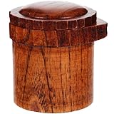 HOMSFOU Barattolo con Corpo Liscio in Legno di Giuggiolo Marrone per Condimenti Contenitore Spezie Facile da Usare Vintage per Cucina e Ristorante per Aceto e Salsa di Soia